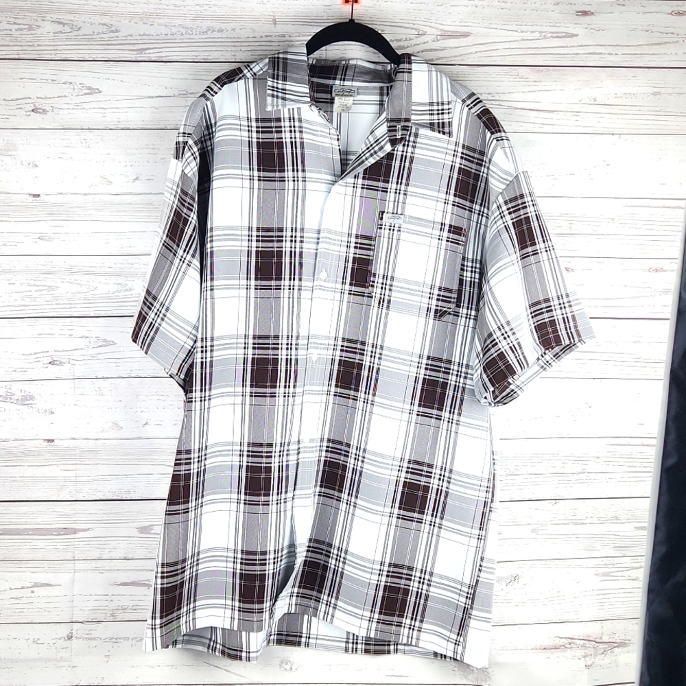 VINTAGE CALTOP FLANNEL SHIRT OLD SCHOOL LOWRIDER PLAID CHICANO BUTTON DOWN XL
